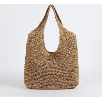 Kabelka Dámská slaměná kabelka M1101 světle hnědá