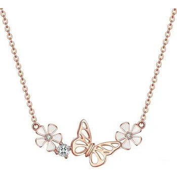 Náhrdelník Dámský náhrdelník s motýlem a květy