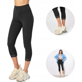 Dámské legíny Dámské legíny 3/4 capri legíny dámské bavlna MS10-224 Černá XXL