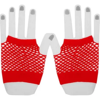 Rukavice Dámské síťované rukavice bezprsté červená