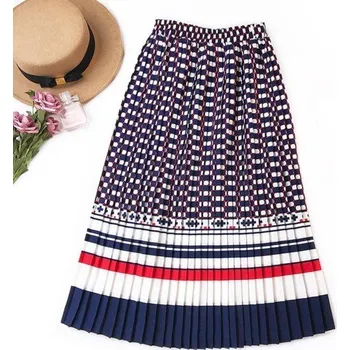 Dámská sukně Dámská skládaná sukně se vzorem červená XL