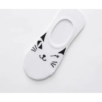 Dámské ponožky Dámské krátké ponožky - Kočky A721 bílá