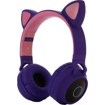 Sluchátka Bluetooth sluchátka s ušima fialová