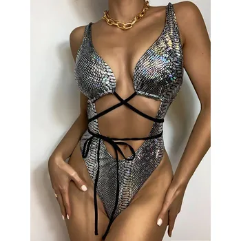 Dámské plavky Dámské plavky P883 stříbrná M