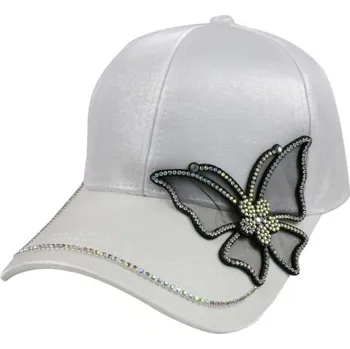 Kšiltovka Dámská kšiltovka s motýlem bílá