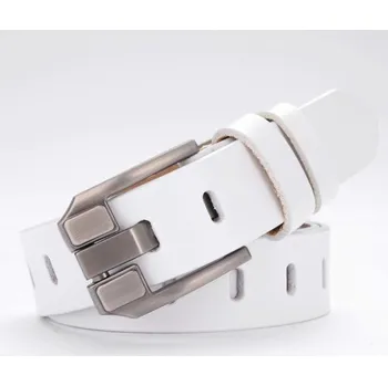 Opasek Dámský kožený pásek L51 bílá 95 cm