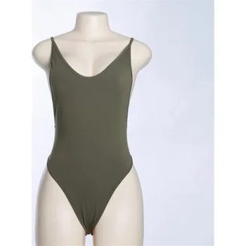 Body Dámské body s vykrojenými zády armádní zelená XS