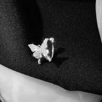 Náušnice Dámská náušnice s motýlem stříbrná