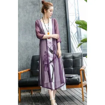 Dámské šaty Dámské letní šaty dvoudílné fialová S