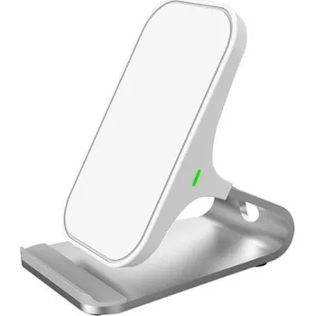 Bezdrátová nabíječka se stojánkem Qi 15 W K820 bílá 1
