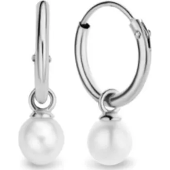 Náušnice Dámské kruhové náušnice s perlou G1473 stříbrná