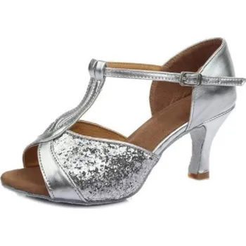 Dámské lodičky Dámské taneční střevíce A477 stříbrná 37