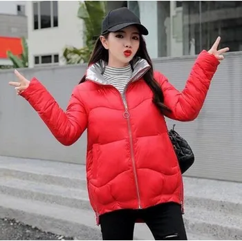 Dámská bunda Dámská zimní bunda lesklá červená M