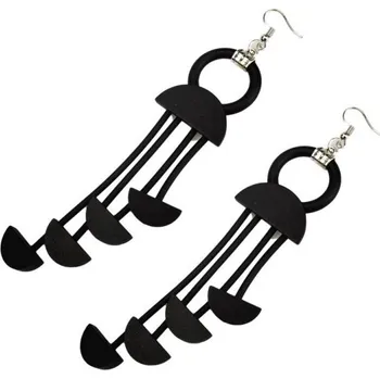 Náušnice Dámské visací náušnice G379 černá