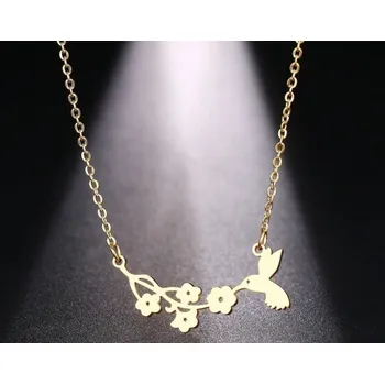 Náhrdelník Dámský náhrdelník s květinami zlatá