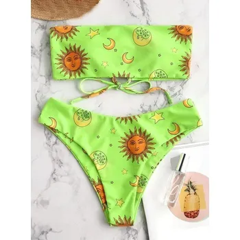 Dámské plavky Dámské bikiny P921 neonová zelená M