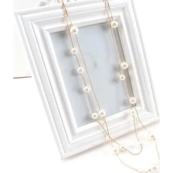 Náhrdelník Dámský náhrdelník s perlami M64 zlatá