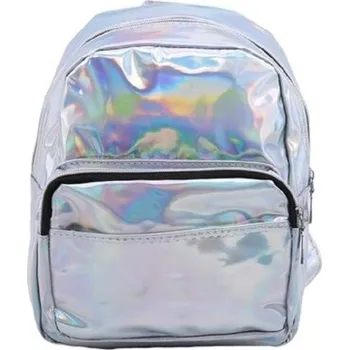 Sportovní batoh Dámský holografický batoh E737 stříbrná