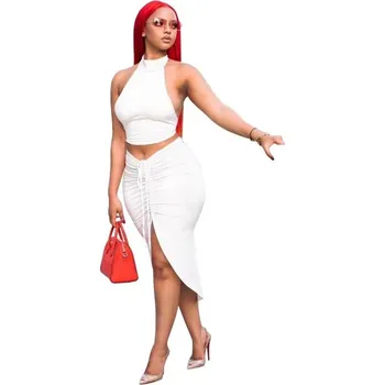 Dámská sukně Dámský crop top a sukně B1216 bílá M