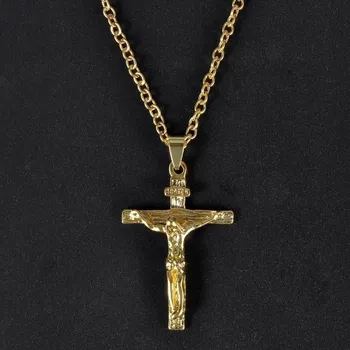 Náhrdelník Dámský náhrdelník s křížem D97 zlatá