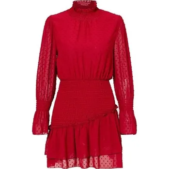 Dámské šaty Dámské mini šaty se stojáčkem červená XS