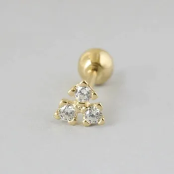 Náušnice Dámské náušnice pecky s kamínky A1725 zlatá 1