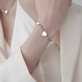 Náramek Dámský řetízkový náramek se srdci