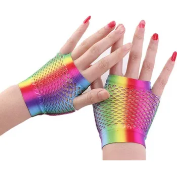 Rukavice Dámské síťované rukavice duhové