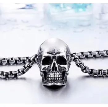 Řetízek Náhrdelník s lebkou ocelový