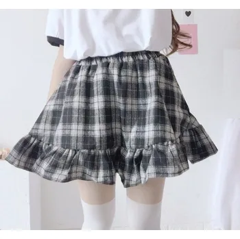 Dámská sukně Dámská kostkovaná sukně s volánem 2