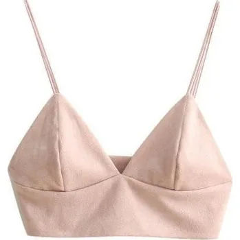 Dámský crop top s velkým výstřihem A1095 růžová S