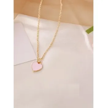 Náhrdelník Dámský náhrdelník srdce D176 růžová