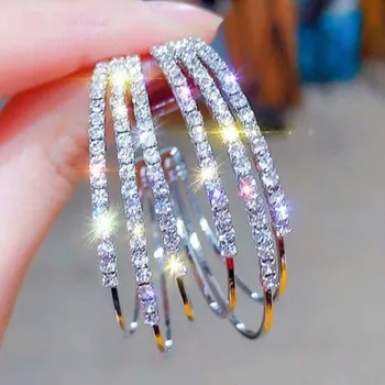 Náušnice Dámské náušnice polokruhy R81 stříbrná