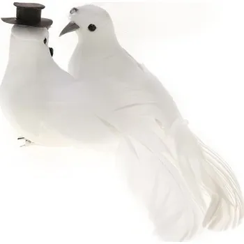Karnevalový doplněk Dekorativní svatební holubice 2 ks