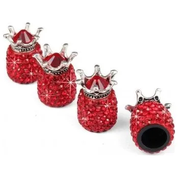 ventilky Čepičky ventilků korunky 4 ks B574 červená