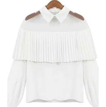 Dámská halenka Dámská halenka s průsvitnými rameny bílá XS