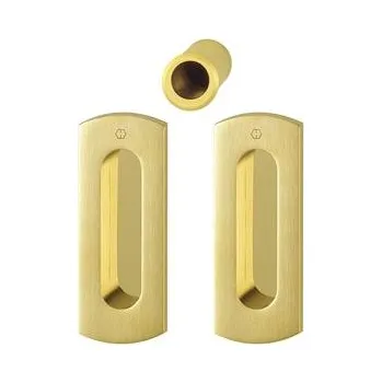 HOPPE sada mušlí pro posuvné dveře M463-zaoblené hrany, bez otvoru, mosaz lesk