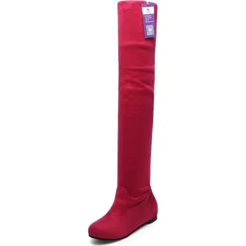 Dámské kozačky Dámské kozačky nad kolena červená 39