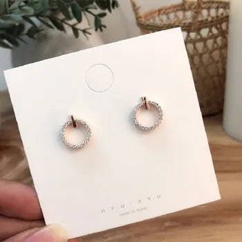 Náušnice Dámské visací náušnice se zirkony G1406 starorůžová