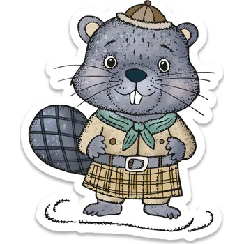 samolepka PVC samolepka - šedý bobr