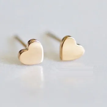 Náušnice Dámské peckové náušnice srdce G670 zlatá