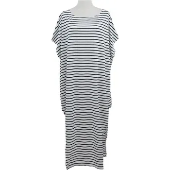 Dámské šaty Asymetrické maxi šaty pruhované bílá L