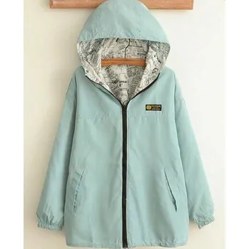 Dámská casual bunda Dámská stylová oboustranná bunda J801 tyrkysová XXL