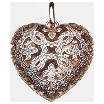 Přívěsek Dámský přívěsek srdce D487 starorůžová
