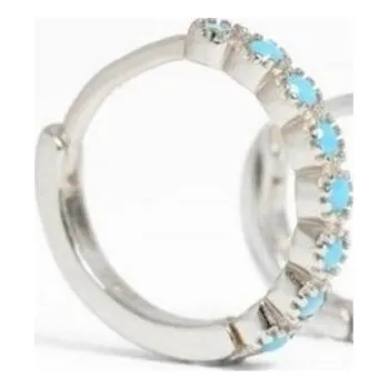 Náušnice Dámské kruhové náušnice s modrými kamínky stříbrná 8 mm