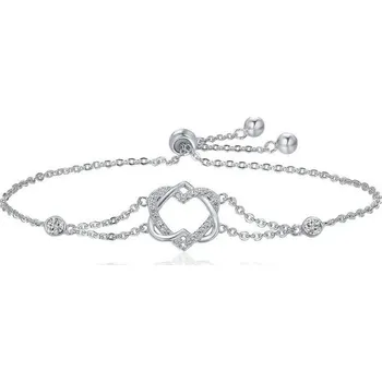 Náramek Dámský řetízkový náramek propletená srdce