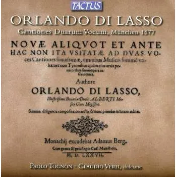 Zahraniční hudba CD Di Lasso / Tognon / Verh: Cantiones Duarum Vocum 2013