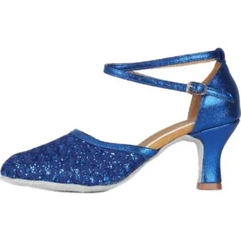 Dámské lodičky Dámské taneční boty na podpatku modrá 38 7 cm