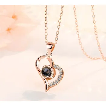 Náhrdelník Dámský náhrdelník se srdcem D688 starorůžová