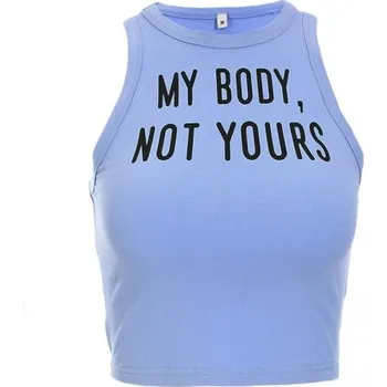 Dámský crop top s potiskem A1198 modrá XS